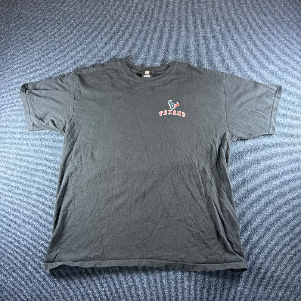 NFL Team Apparel Houston Texans T-Shirt Black Graphic Back Mens XL Grinding 2002